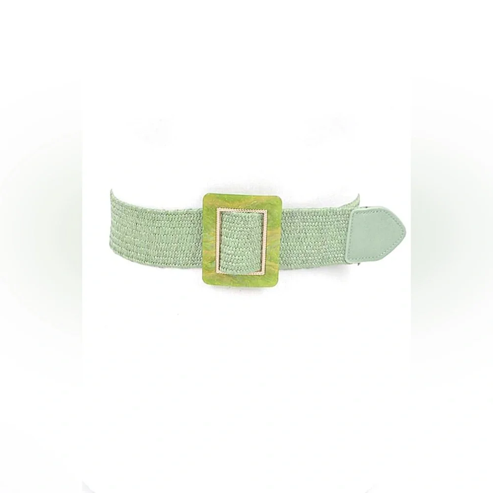 Lavender Purple Straw Statement Belt